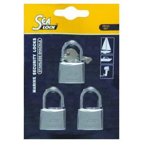 Imagen de Juego de 3 candados marinos inox