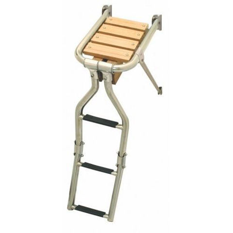 Imagen de Escalera con plataforma de teca 27x39 cm