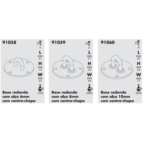 Imagen de Punto fijo redondo inoxidable. 91059
