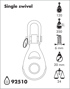 Imagen de Motón simple giratorio - Mininox 20