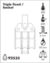 Imagen de Motón triple fijo con arraigo - Mininox 20