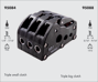 Imagen de Stopper XR1 triple para cabo de 6 a 11 mm.
