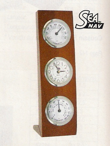 Imagen de Madera con termómetro, hidrómetro y reloj