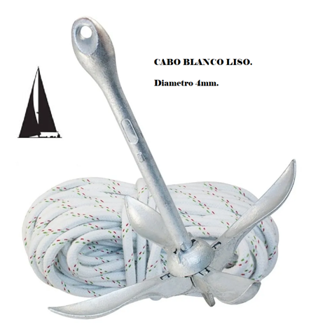 Imagen de Kit para kayak ancla grapin 1.5kilos con cabo de fondeo 20mts